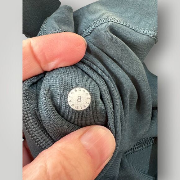 Lululemon Align HR Crop Leggings Women's 8 Tidewater Teal Blue Nulu Fabric - Picture 6 of 8